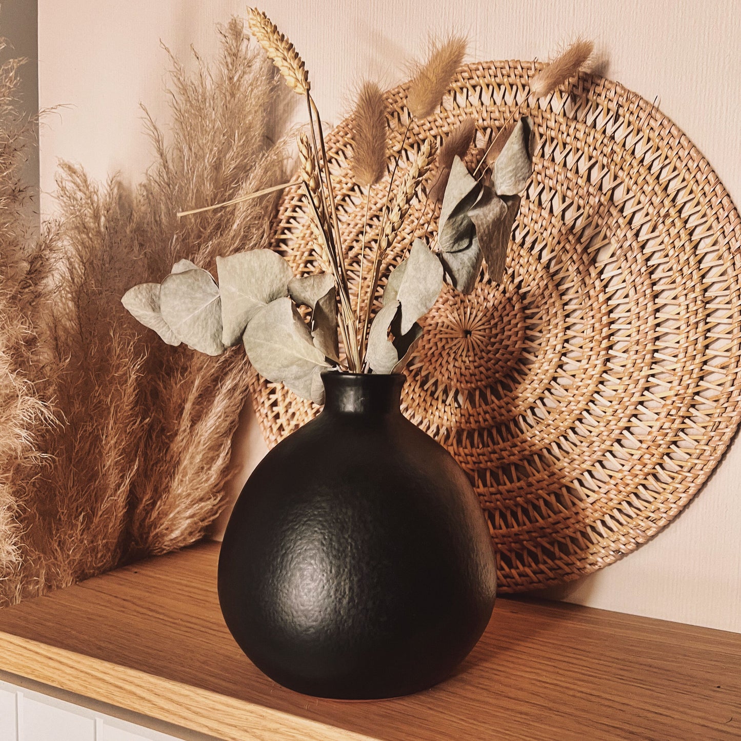 Bauchige Vase schwarz