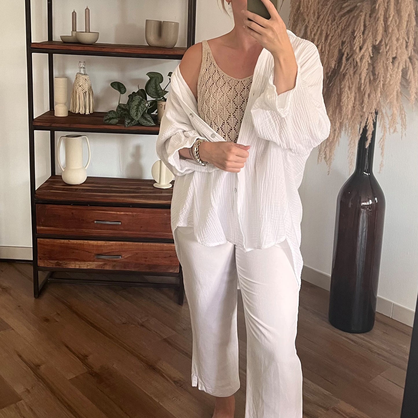 Häkeltop beige