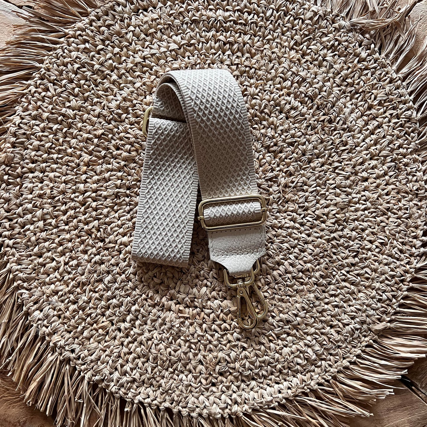 Taschengurt Gold beiges Leder
