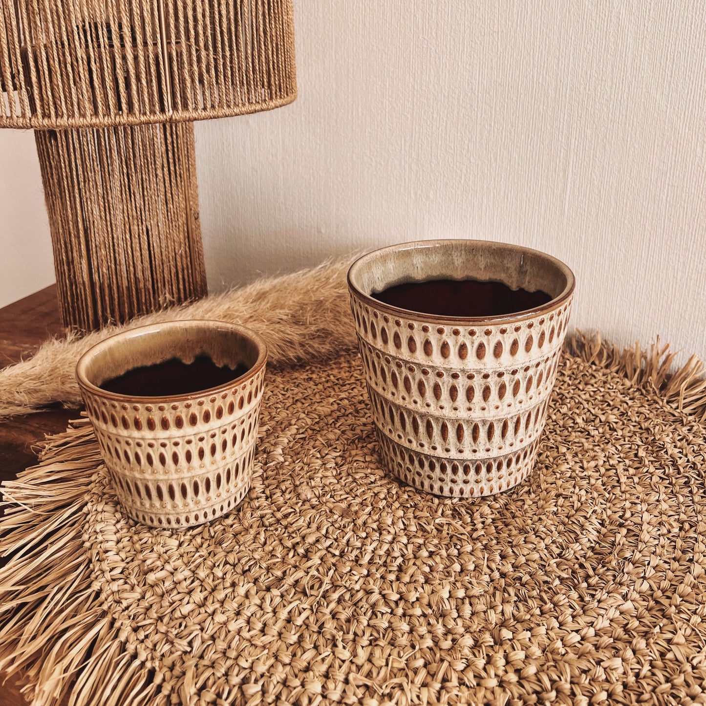 Übertopf Muster beige/braun