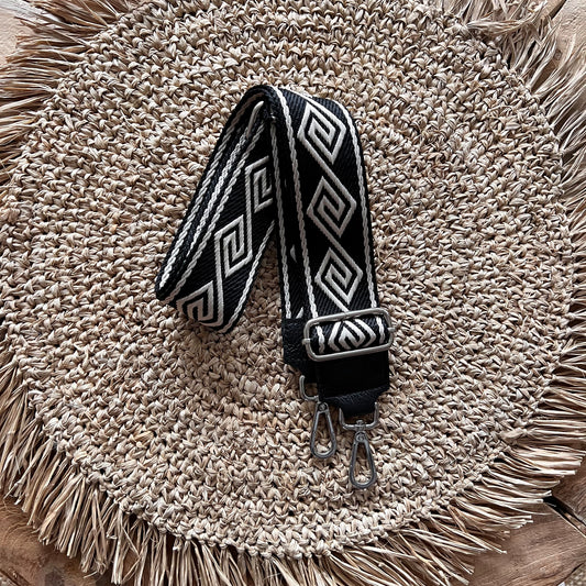 Taschengurte Silber schwarzes Leder