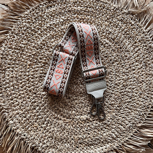 Taschengurte Silber beiges Leder